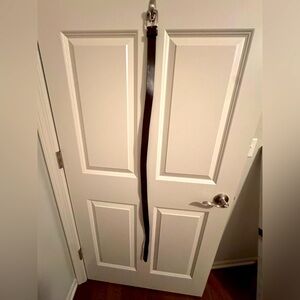 Men’s Brown Leather Belt, Silver Buckle, Size 40-46”